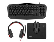 SVEN GS-4300 RGB Gaming Set, Keyboard+Mouse+MousePad+Headset, keys 104 keys, 12 Fn-keys, Backlight (RGB) mouse 7+1(1200-3200 DPI) , USB, Black, Rus/Ukr/Eng